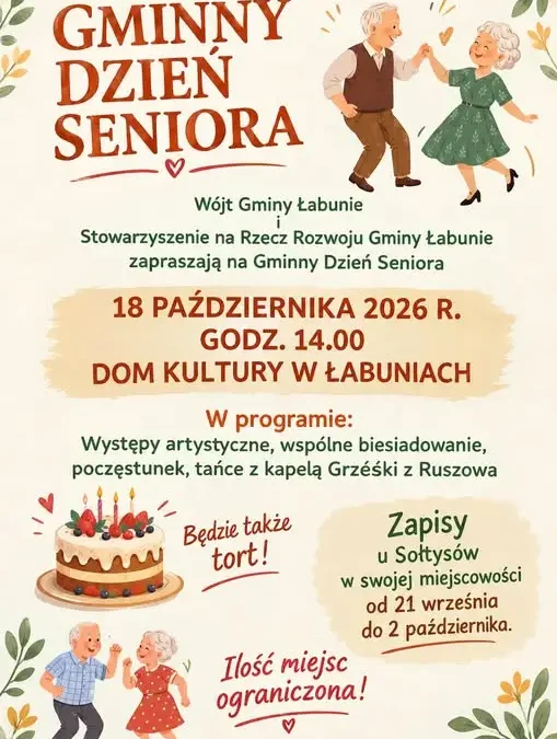 Gminny Dzień Seniora w Łabuniach – 18 października 2026