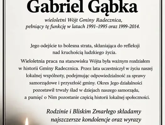 Zmarł Gabriel Gąbka – wieloletni wójt gminy Radecznica. Pogrzeb w sobotę