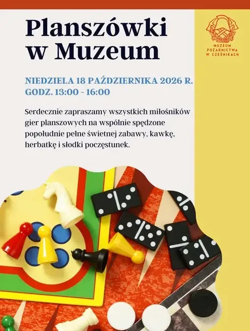 Planszówki w Muzeum Pożarnictwa w Cześnikach – niedzielne popołudnie z grami