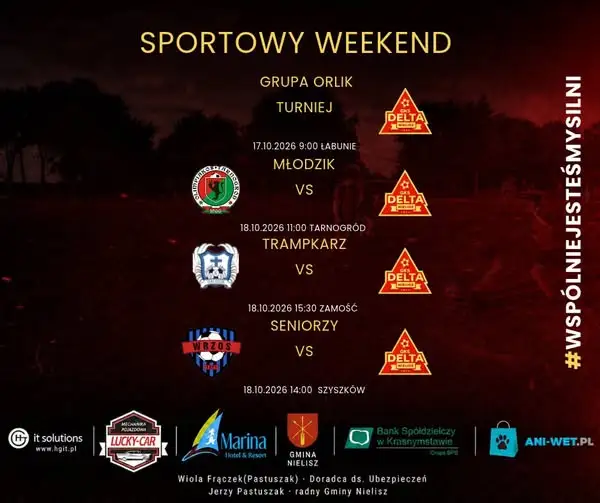 Weekend pełen wyjazdów dla drużyn GKS Delta Nielisz