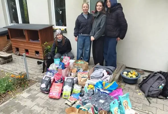 Uczennice z Zamościa wsparły schronisko – ponad 100 kg karmy dla zwierząt