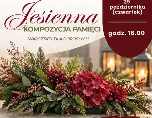 Jesienne warsztaty w Gminnej Bibliotece w Adamowie – stwórz kompozycję pamięci