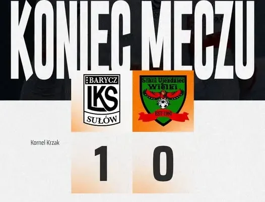 Barycz III Sułów wygrywa z Sokołem Ujeździec Wielki 1:0