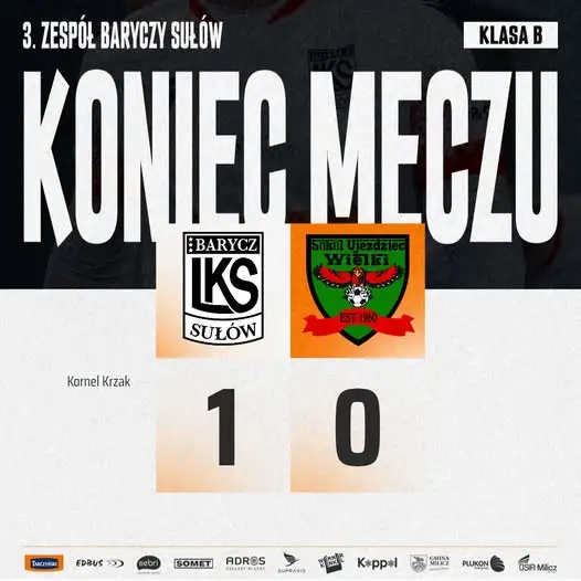 Barycz III Sułów wygrywa z Sokołem Ujeździec Wielki 1:0