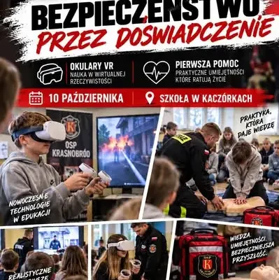 Strażacy z OSP Krasnobród uczą bezpieczeństwa z pomocą gogli VR