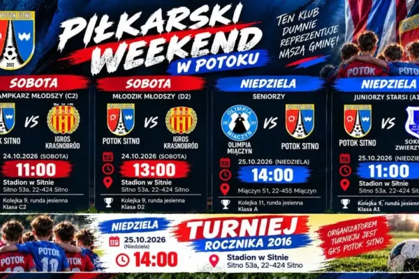 Piłkarski weekend w Sitnie: młodzież kończy jesień, seniorzy grają w Miączynie